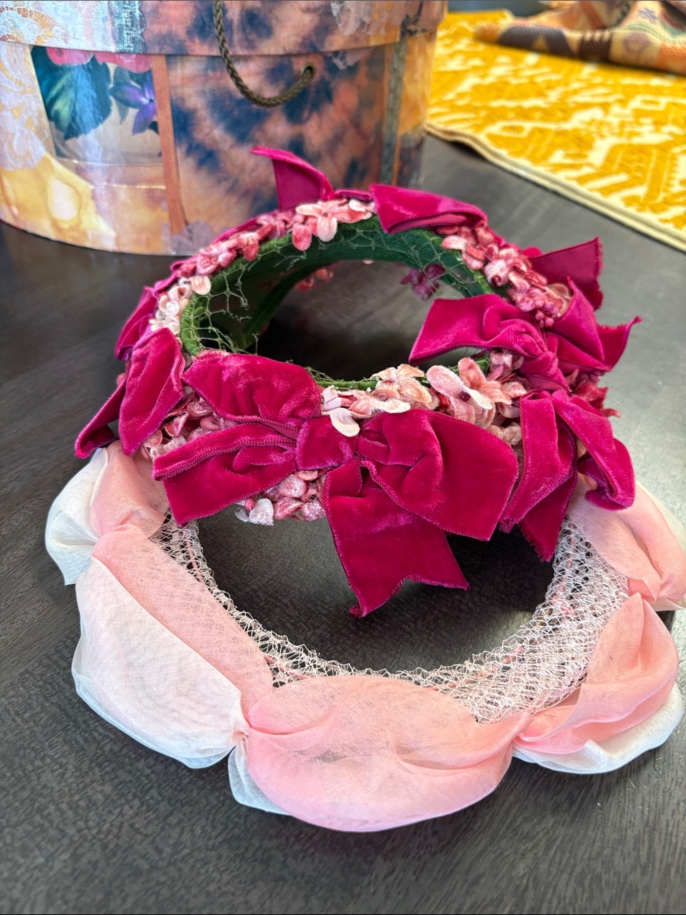 Bundle of Two Vintage Pink Calot Hats - Picture 3 of 15